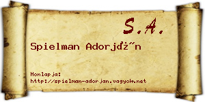 Spielman Adorján névjegykártya